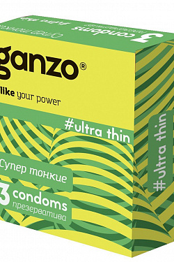 Ультратонкие презервативы Ganzo Ultra thin - 3 шт. Ganzo Ganzo Ultra thin №3 с доставкой 