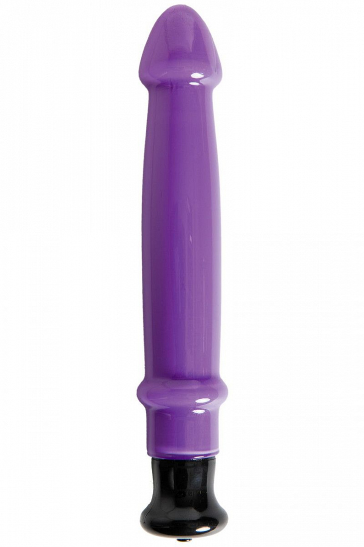 Фиолетовый стеклянный вибратор с головкой - 21,5 см.  911002 - цена 