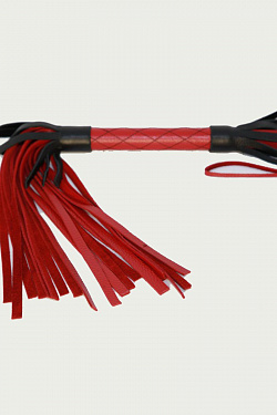 Красно-черная плетка из натуральной кожи - 51 см. БДСМ арсенал 54008ars с доставкой 