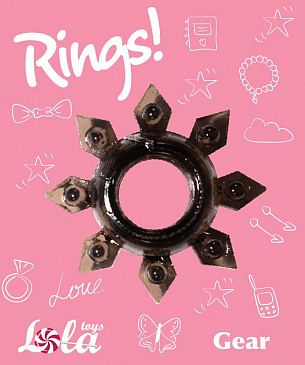 Чёрное эрекционное кольцо Rings Gear Lola toys 0112-21Lola - цена 