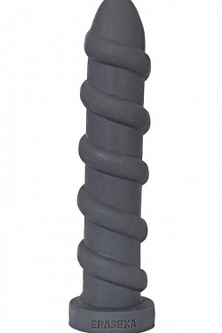 Серый анальный стимулятор со спиралевидным рельефом - 31 см. Erasexa zoo37 с доставкой 