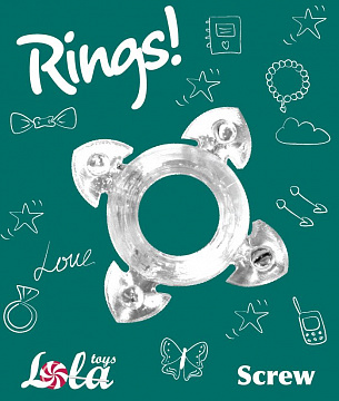 Прозрачное эрекционное кольцо Rings Screw Lola toys 0112-40Lola - цена 