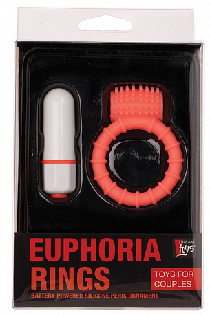 Оранжевое эрекционное виброкольцо с пупырышками NEON EUPHORIA CLITORAL RING ORANGE Dream Toys 20759 - цена 