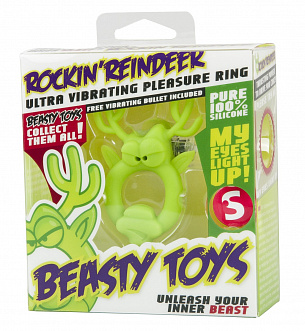 Вибронасадка Beasty Toys Rockin Reindeer в форме оленя Shots Media BV SLI010 - цена 