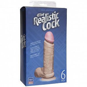    The Realistic Cock 6 with Removable Vac-U-Lock Suction Cup - 17,3 . Doc Johnson 0271-01-BX -  7 410 .