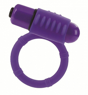 Фиолетовое эрекционнное кольцо с двумя положениями вибростимулятора California Exotic Novelties SE-4561-96-3 - цена 