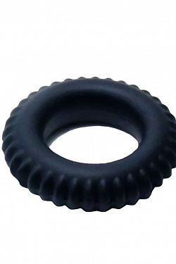 Черное силиконовое эрекционное кольцо-шина Sex Expert  SEM-55078 с доставкой 