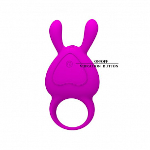 Фиолетовое перезаряжаемое эрекционное кольцо с вибрацией Baile BI-014335 - цена 