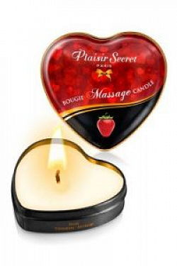 Массажная свеча с ароматом клубники Bougie Massage Candle - 35 мл.  826064 с доставкой 