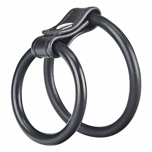 Двойное эрекционное кольцо на пенис и мошонку BlueLine BLM1718 - цена 