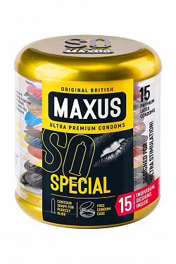 Презервативы с точками и рёбрами в металлическом кейсе MAXUS Special - 15 шт.  MAXUS Special №15 с доставкой 