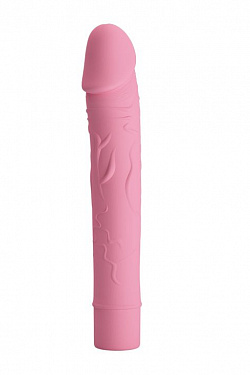 Нежно-розовый вибратор Vic с выделенными венками - 15,5 см. Baile BI-014701-1 с доставкой 