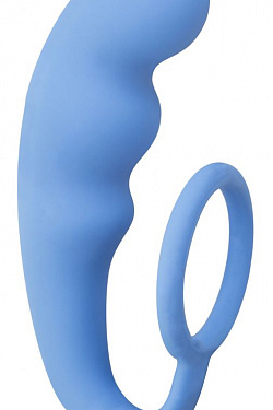 Голубое эрекционное кольцо с анальным стимулятором Mountain Range Anal Plug Lola toys 4218-03Lola с доставкой 