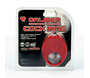 Красное эрекционное кольцо с вибрацией TLC CaliberVibrating Silicone Cock Ring Topco Sales 1006028 - цена 