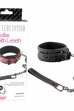 ׸     Collar With Leash  Erokay EK-3103BLK   