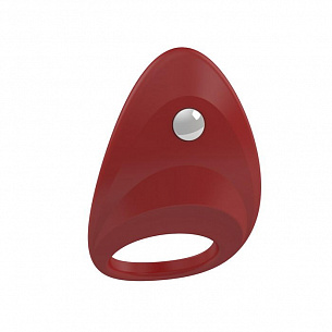Красное эрекционное кольцо B7 с вибрацией OVO B7 RED - цена 