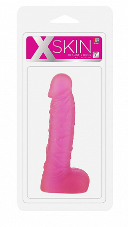   XSKIN 7 PVC DONG TRANSPARENT PINK - 18 . Dream Toys 20594 -  1 690 .