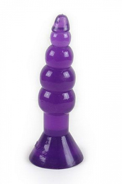 Фиолетовая анальная пробка-елочка с присоской - 18 см. Baile BI-017005-0603 с доставкой 