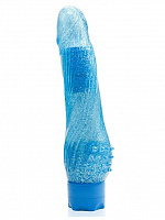 Голубой водонепроницаемый вибратор JELLY JOY ROUGH RIDGES MULTISPEED VIBE - 18 см. Dream Toys 21141 с доставкой 