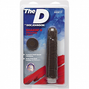 Коричневый вибромассажер-реалистик Shakin’ D Vibrating 7  - 17,78 см. Doc Johnson 1701-09-CD - цена 