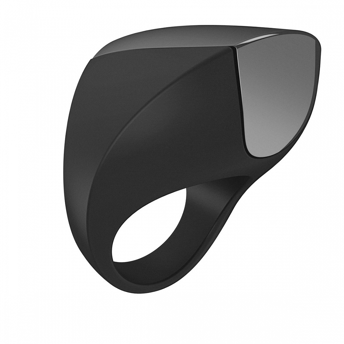 Черное перезаряжаемое эрекционное кольцо OVO A1 BLACK - цена 
