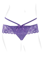 Фиолетовые трусики с вибропулей и пультом Crotchless Panty Thrill-Her Pipedream PD4933-12 с доставкой 