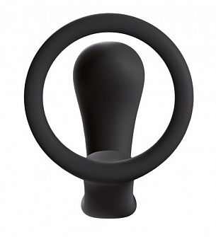 Чёрное эрекционное кольцо с анальной пробкой Bootie Ring Fun Factory 25488 - цена 