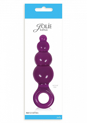 Средняя фиолетовая анальная пробка Jolie Ripples - 12 см. NS Novelties NSN-0500-36 - цена 