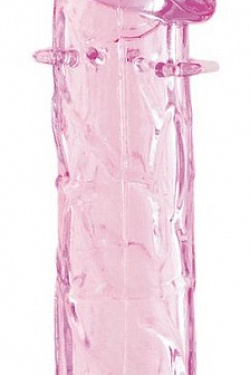 Гладкая розовая насадка с усиками под головкой - 12,5 см. ToyFa 818032-3 с доставкой 