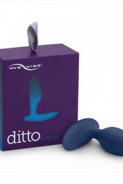 Синяя анальная пробка для ношения Ditto с вибрацией и пультом ДУ - 8,8 см. We-vibe WV-Ditto-NightBlue с доставкой 