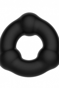 Черное эрекционное кольцо с 3 шариками Baile BI-210183 с доставкой 