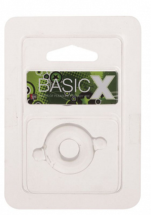 Прозрачное эрекционное кольцо с ушками для удобства надевания BASICX TPR COCKRING CLEAR 0.5INCH Dream Toys 20675 - цена 