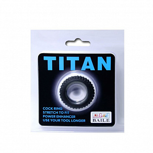 Эреционное кольцо с ребрышками Titan Baile BI-210144-0801 - цена 