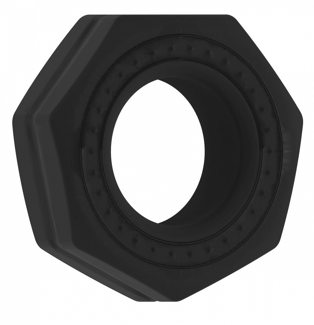 Чёрное эрекционное кольцо No.43 Cockring Shots Media BV SON043BLK - цена 