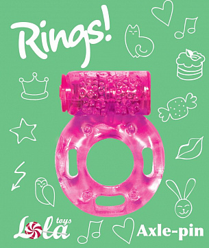 Розовое эрекционное кольцо с вибрацией Rings Axle-pin Lola toys 0114-83Lola - цена 