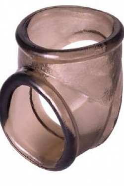 Дымчатое эрекционное кольцо с фиксацией мошонки ToyFa 748031 с доставкой 