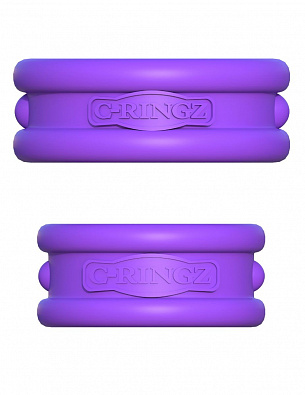 Набор из двух фиолетовых эрекцонных колец Max Width Silicone Rings Pipedream PD5805-12 - цена 