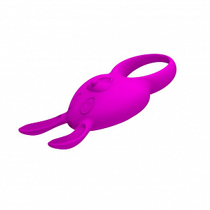 Фиолетовое перезаряжаемое эрекционное кольцо с вибрацией Baile BI-014335 - цена 