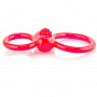 Красное двухпетельное кольцо с вибрацией Ofinity Plus Screaming O OFYP-R-101 - цена 