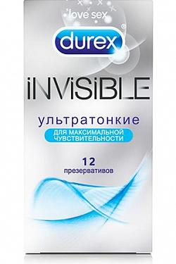 Ультратонкие презервативы Durex Invisible - 12 шт. Durex Durex Invisible №12 с доставкой 