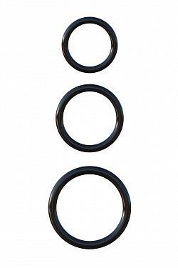 Набор из трех черных эрекционных колец Silicone 3-Ring Stamina Set Pipedream PD5912-23 с доставкой 