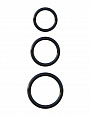 Набор из трех черных эрекционных колец Silicone 3-Ring Stamina Set Pipedream PD5912-23 - цена 