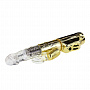 Золотистый вибратор U.S. Gold Lover с ротацией и клиторальным зайкой - 22,5 см. Baile BW-037203J - цена 