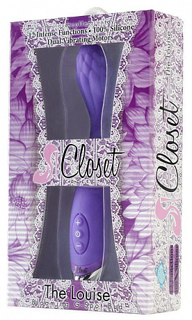 Фиолетовый вибратор для G-стимуляции THE LOUISE - 21,6 см. Closet Collection CL0003 - цена 