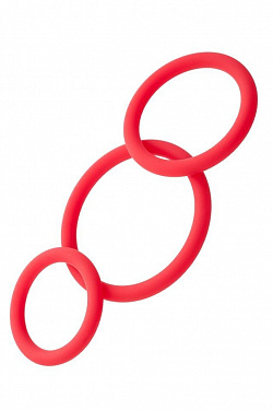 Набор из 3 красных эрекционных колец различного диаметра ToyFa 901404-9 с доставкой 