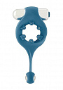 Синее эрекционное виброкольцо Infinity Vibrating Cockring with Dangling Ball Shots Media BV MJU010BLU - цена 
