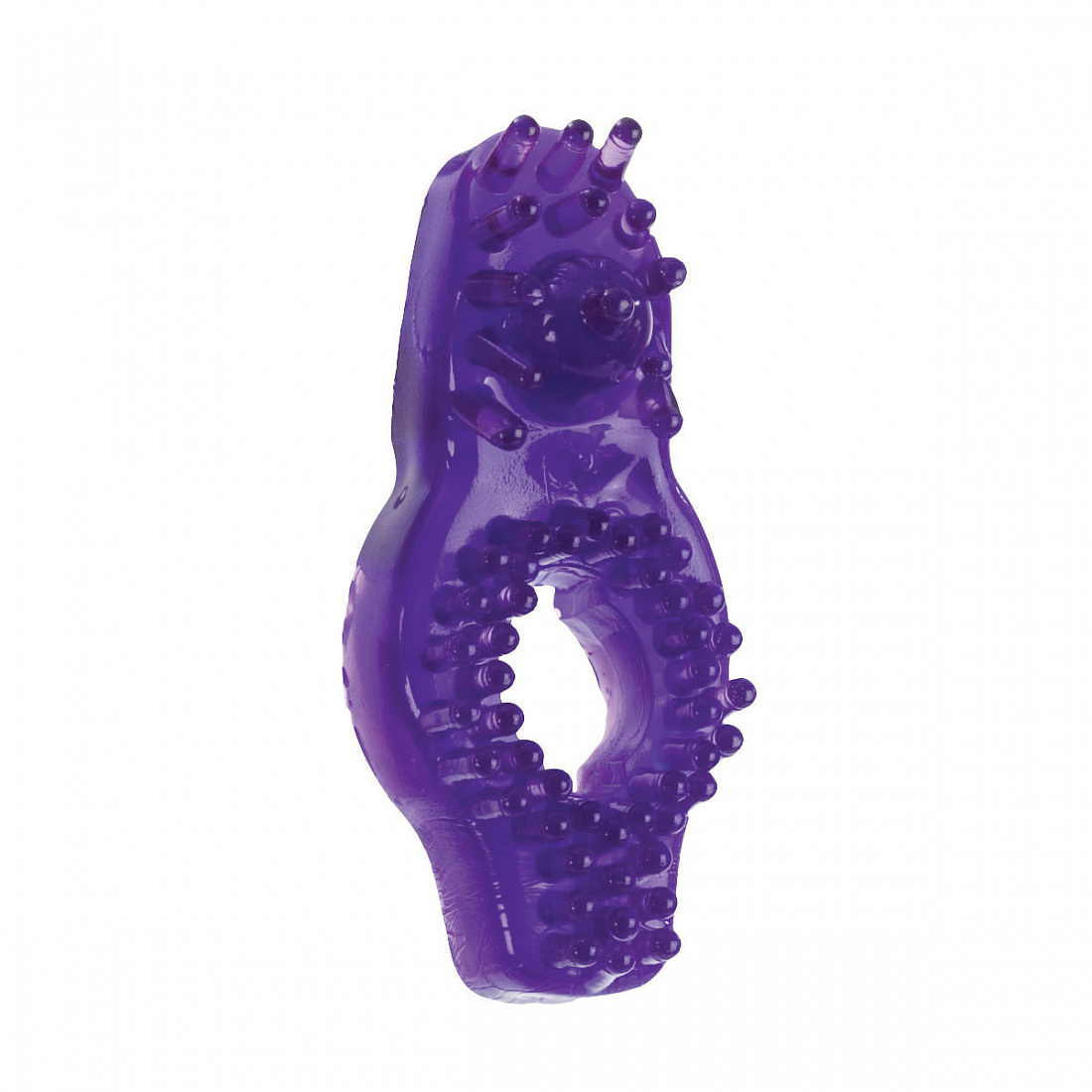 Фиолетовое эрекционное кольцо для сильной стимуляции клитора California Exotic Novelties SE-1436-10-2 - цена 