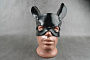 Чёрная кожаная маска на верхнюю часть лица  Е-РАБбит  Beastly 13330 - цена 
