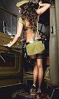 Игровой костюм  Армейская обольстительница : топ, мини-юбка и пилотка Baci 1309 - цена 3 476 р.
