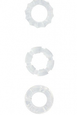 Набор из 3 прозрачных эрекционных колец MENZSTUFF STRETCHY COCK RINGS Dream Toys 20835 с доставкой 